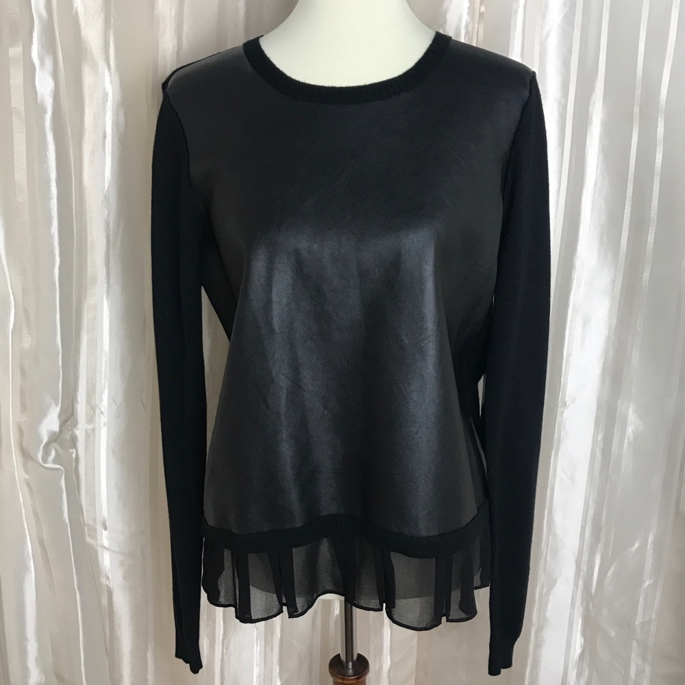 AQUA VEGAN LEATHER TOP